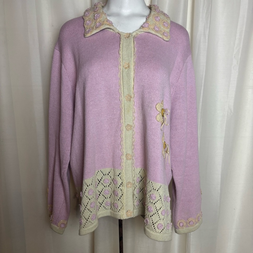Storybook Knits Vintage Y2K Home Shopping Network Button Cardigan Sweater
